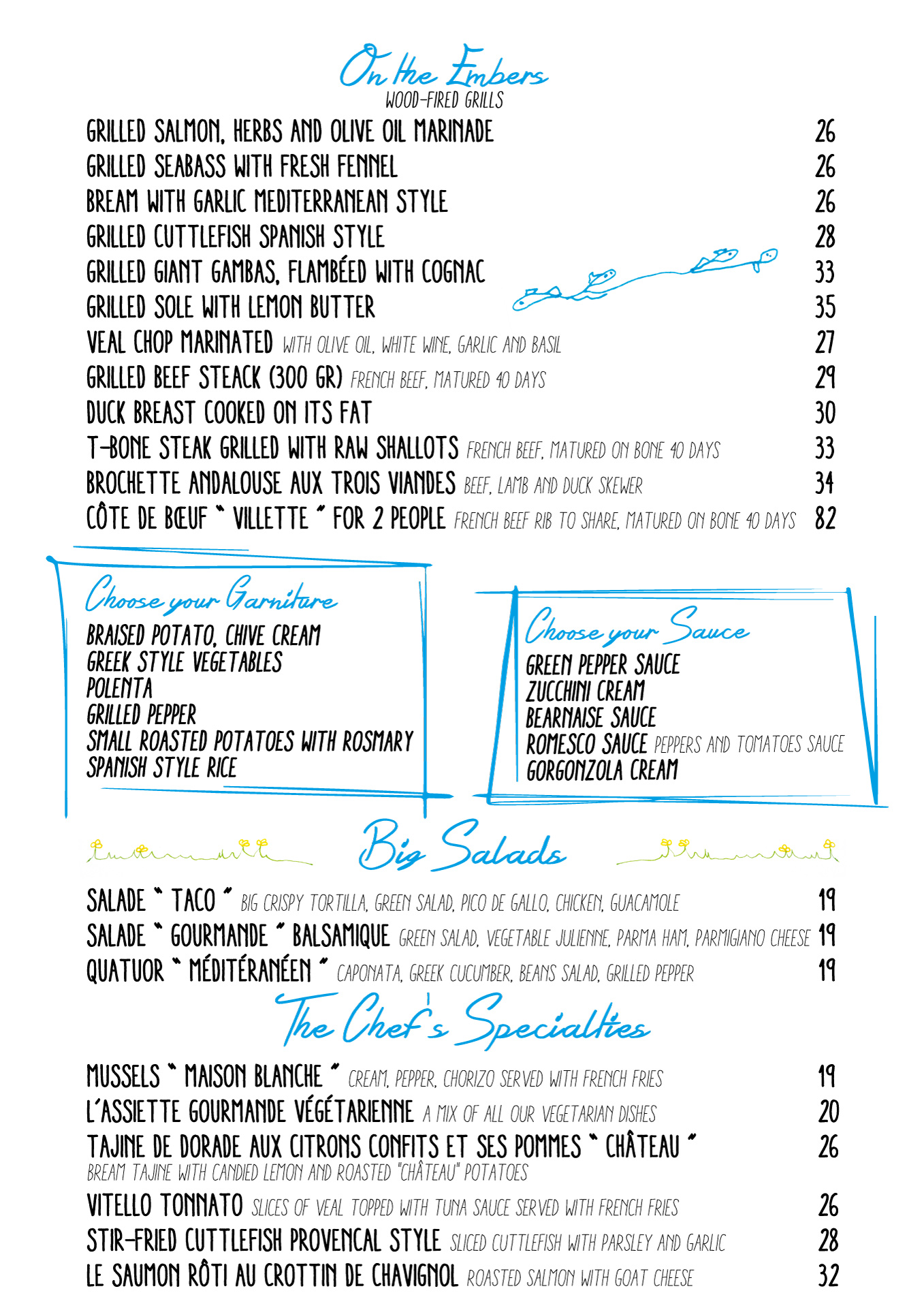 Carte restaurant 2020 - Les grillades - Les menus